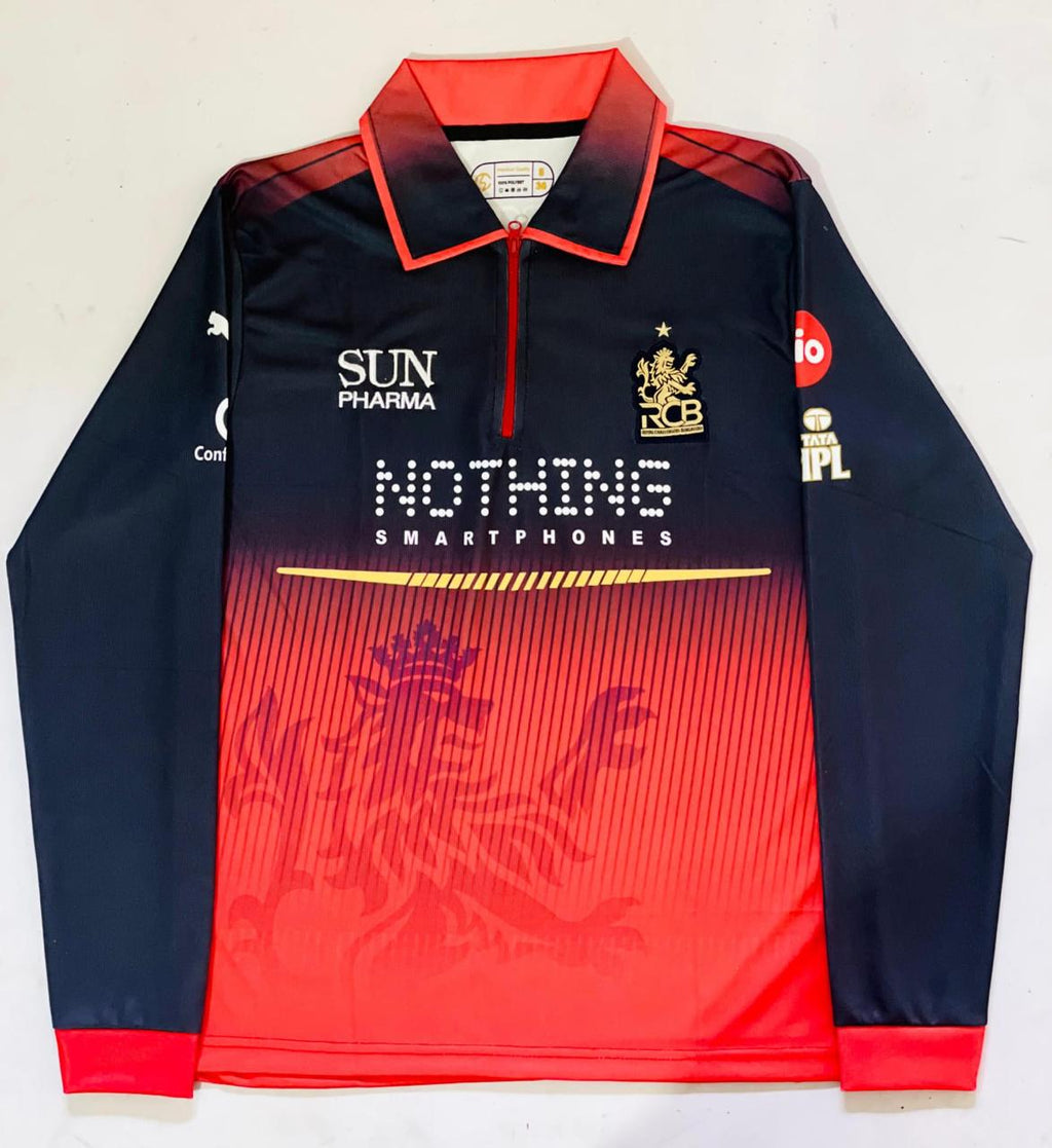 RCB HOME POLO FULL SLEVEE ZIP IPL-EMBROIDERY