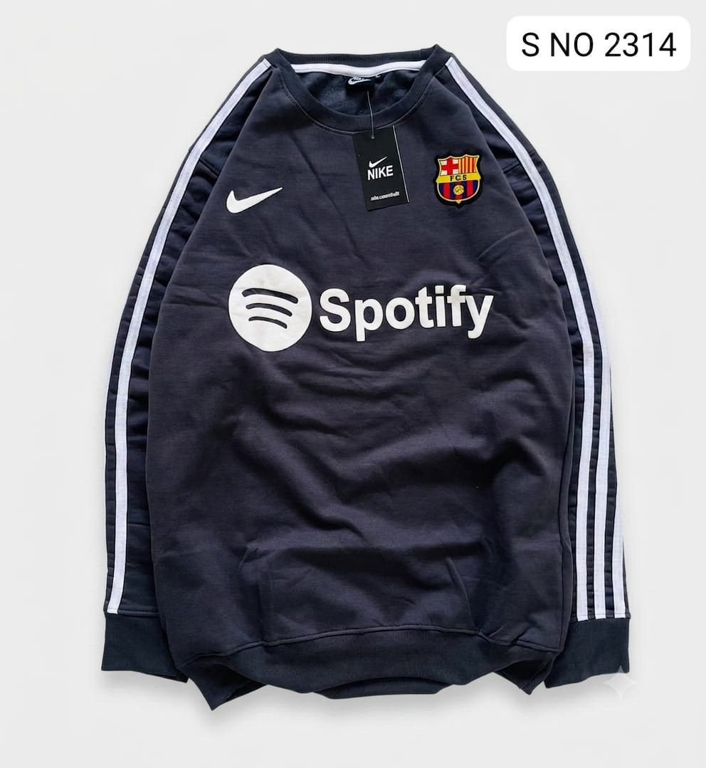 FCB GREY FOOTBALL FULL SLEEVE- EMBROIDERY