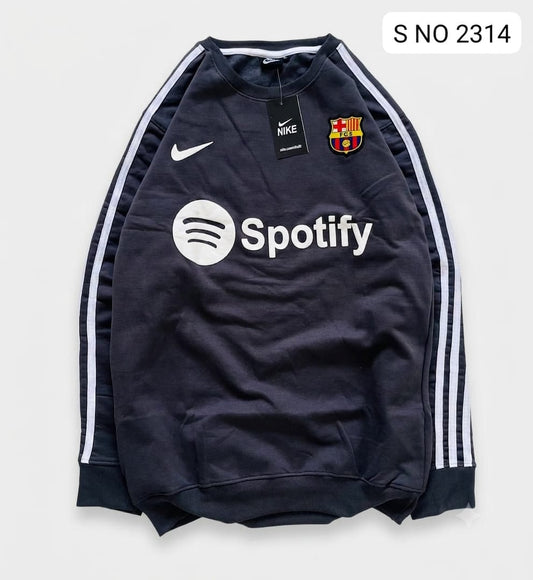 FCB GREY FOOTBALL FULL SLEEVE TSHIRT- EMBROIDERY