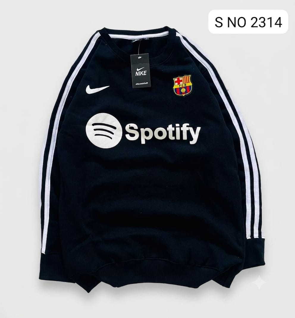 FCB BLACK FOOTBALL FULL SLEEVE- EMBROIDERY