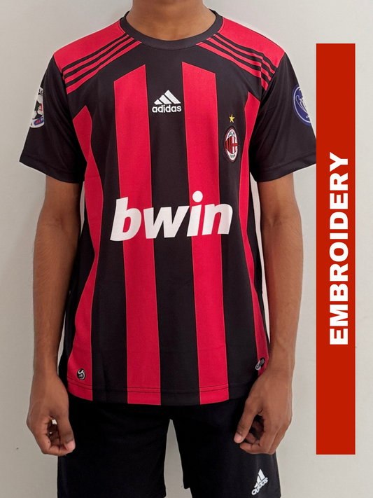 AC MILAN BECKHAM HOME RED EMBROIDERY LOGO