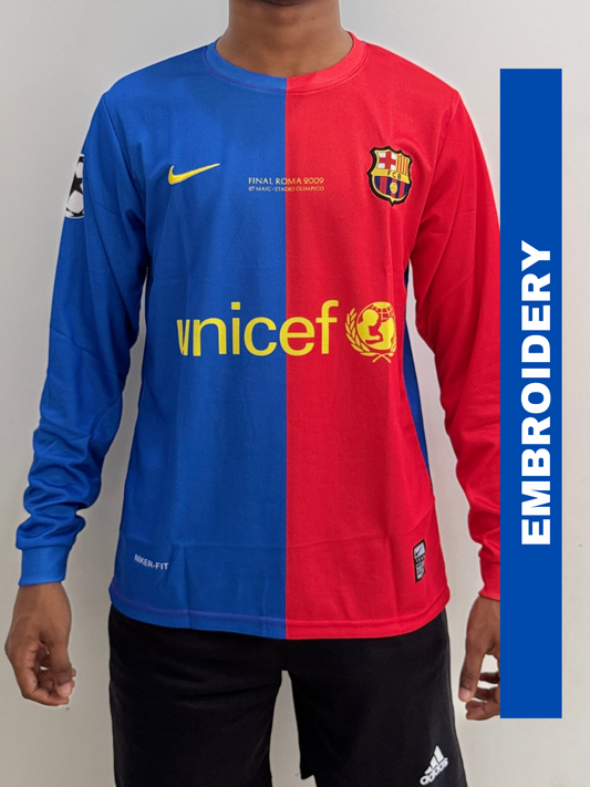 FC BARCELONA 2008/09 HOME MESSI FULL SLEEVE EMBROIDERY